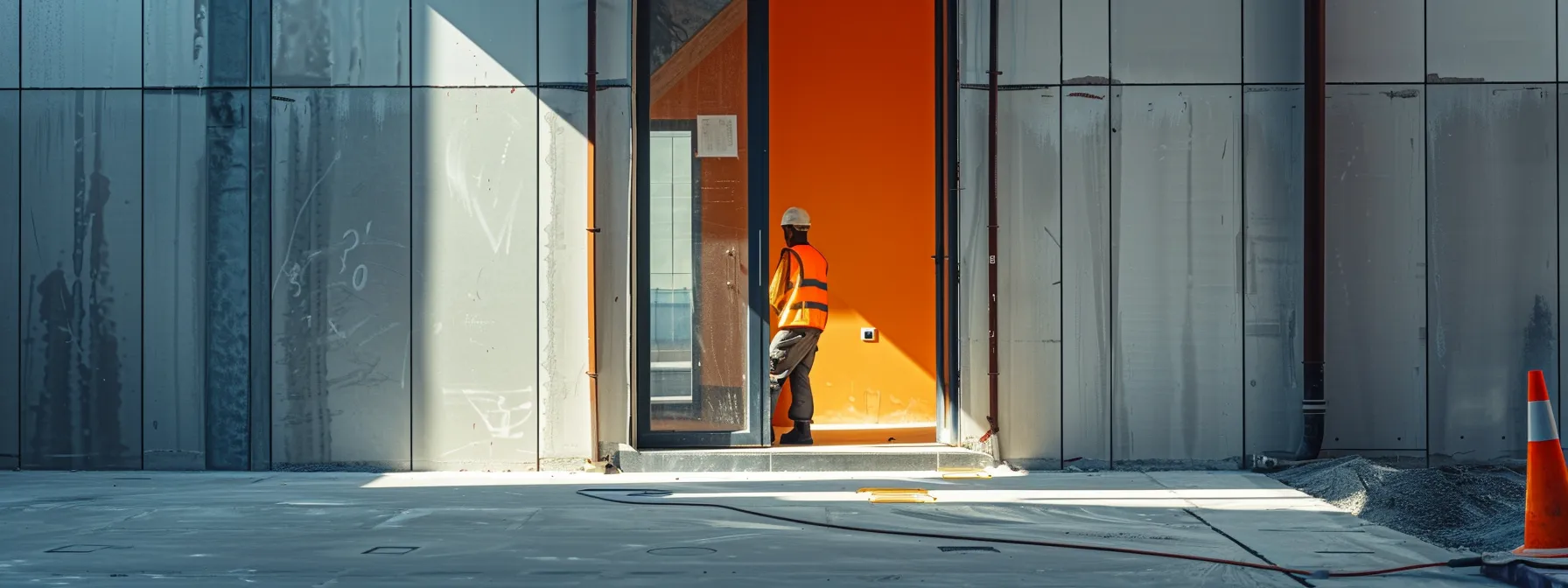 un cerrajero instalando una cerradura nueva y moderna en una puerta principal.